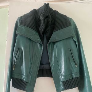 Kenneth Cole Green 100% leather jacket size m